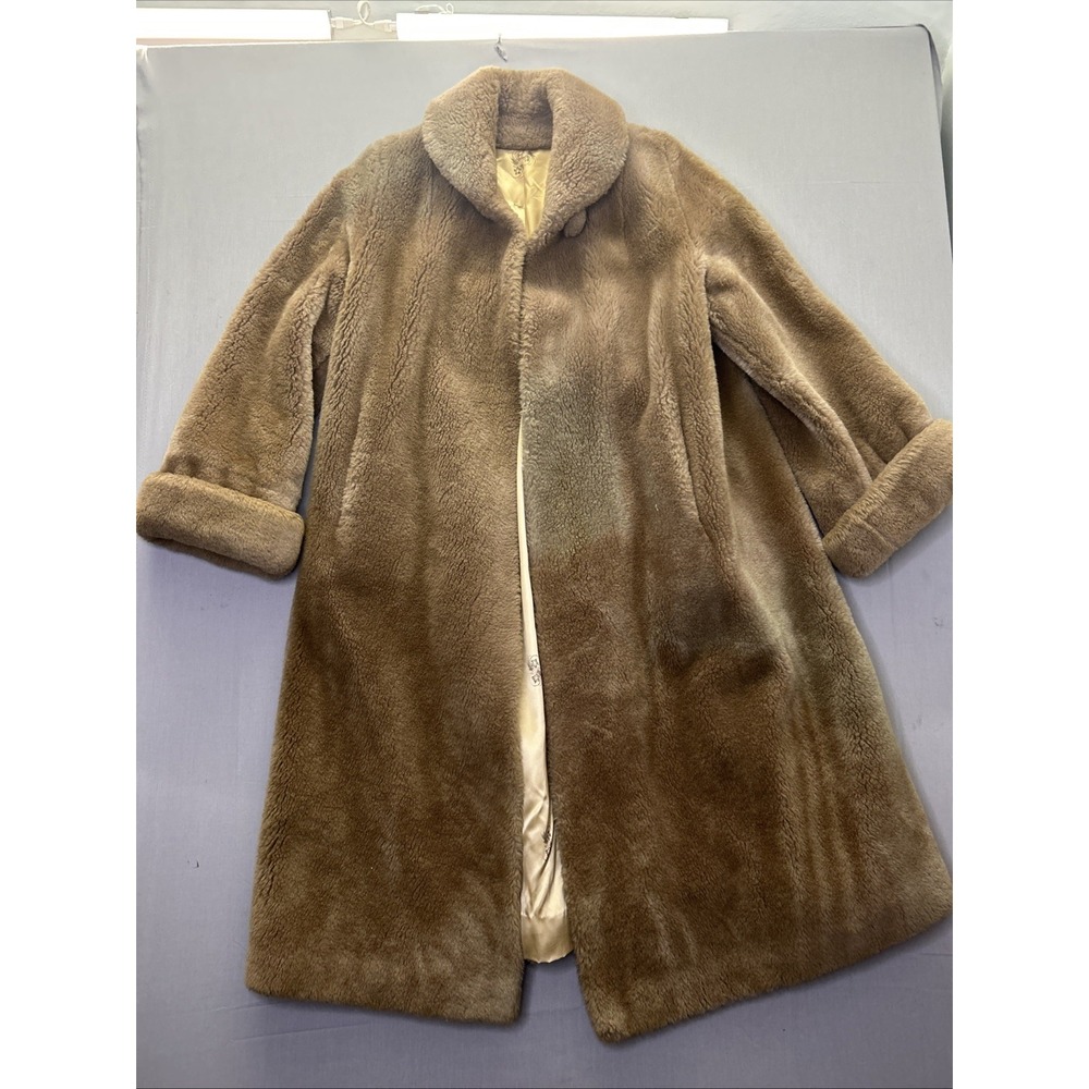 VTG Princeton’s Orleggro Faux Fur Long Winter Coat Hand Tailored Halldon 50’s